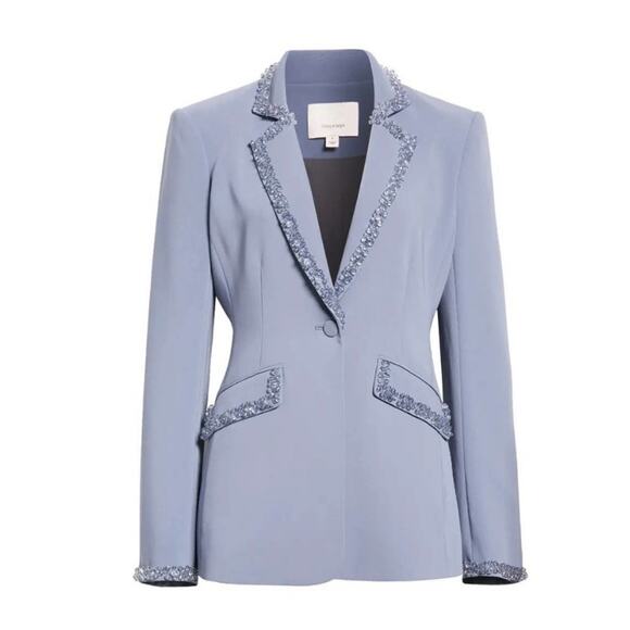 CINQ À SEPT Kayden Bead Detail Blazer Sz 2 Embellished Tailored - Picture 8 of 8